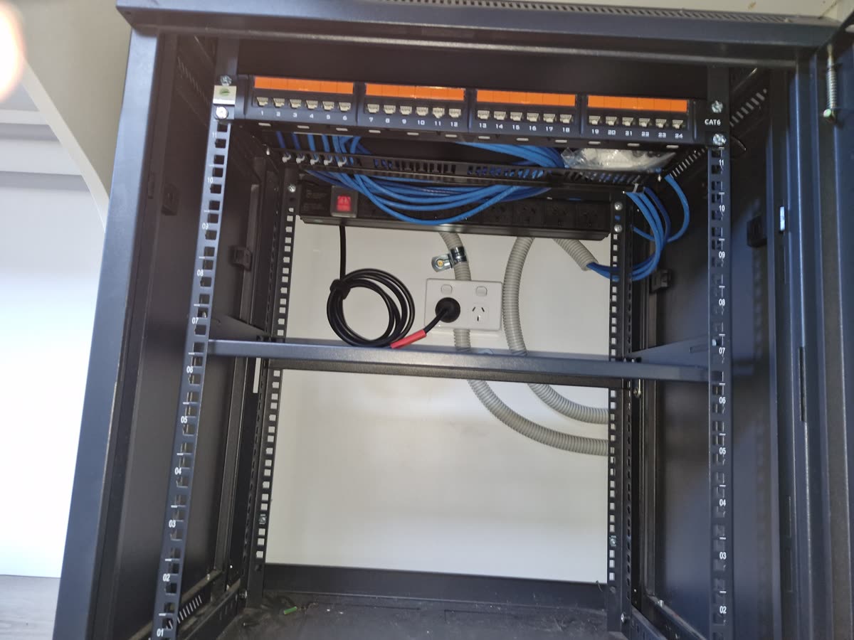 New comms rack with patch panels installed