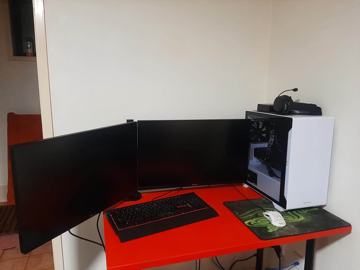 New desktop PC set up with two monitors