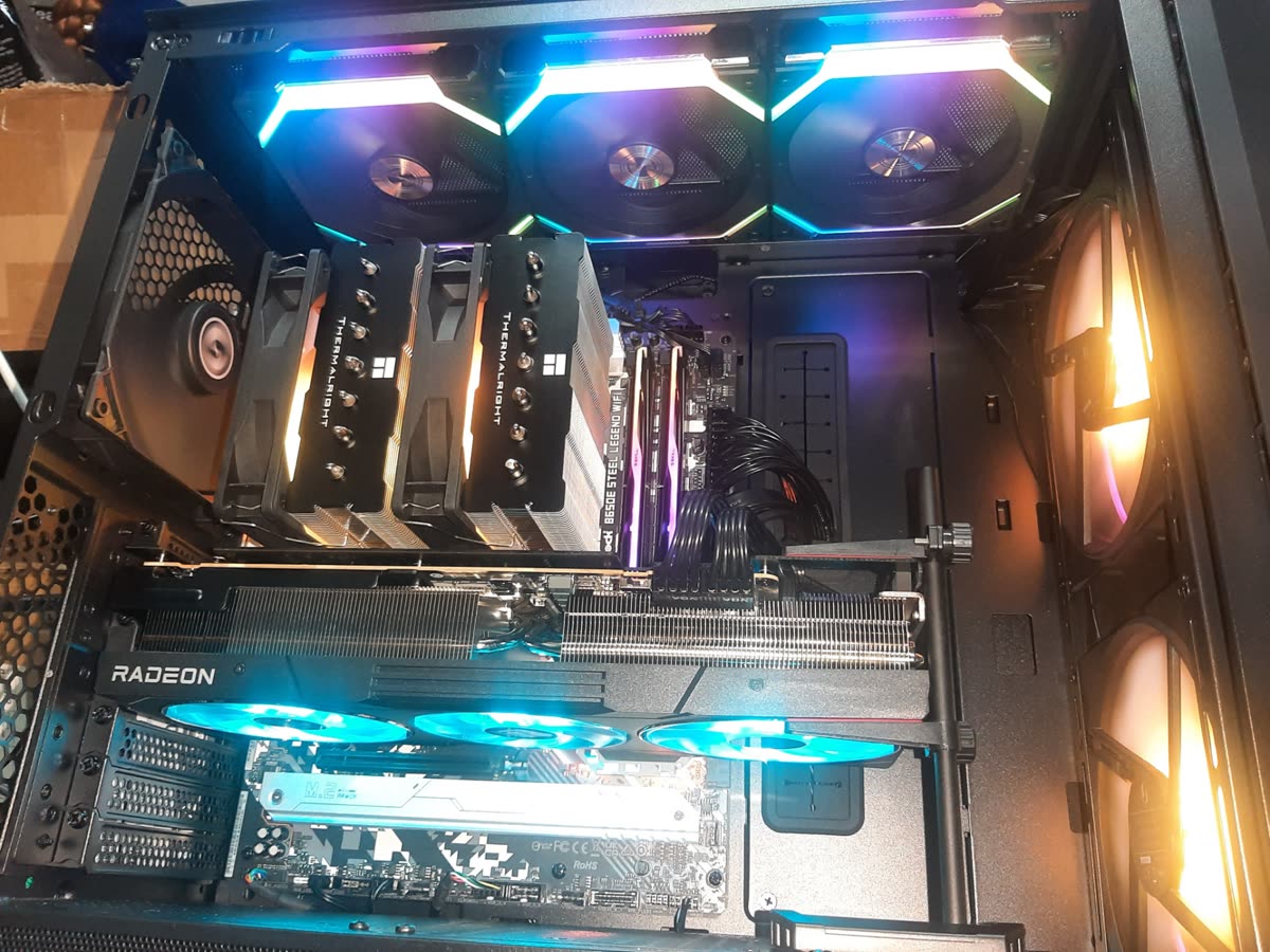 Inside a custom gaming PC with a Radeon graphics card