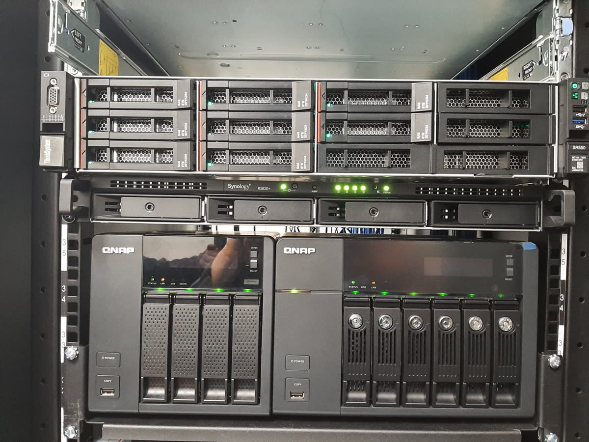 Rack mounted NAS units installed for a business